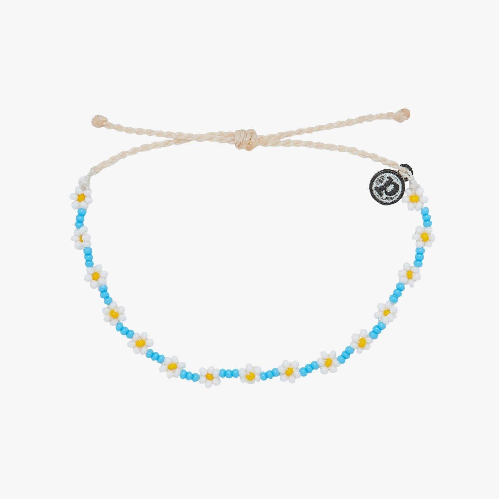 Pura Vida Flower Seed Bead Anklet Sunflower