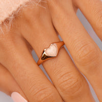 Stone Heart Signet Ring Gallery Thumbnail