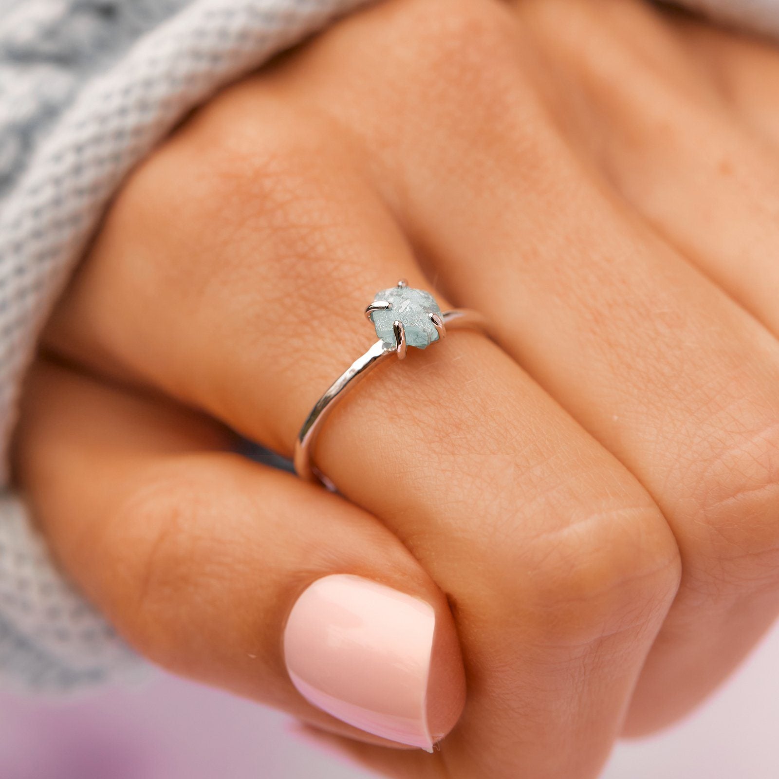 Raw ocean diamond on sale ring