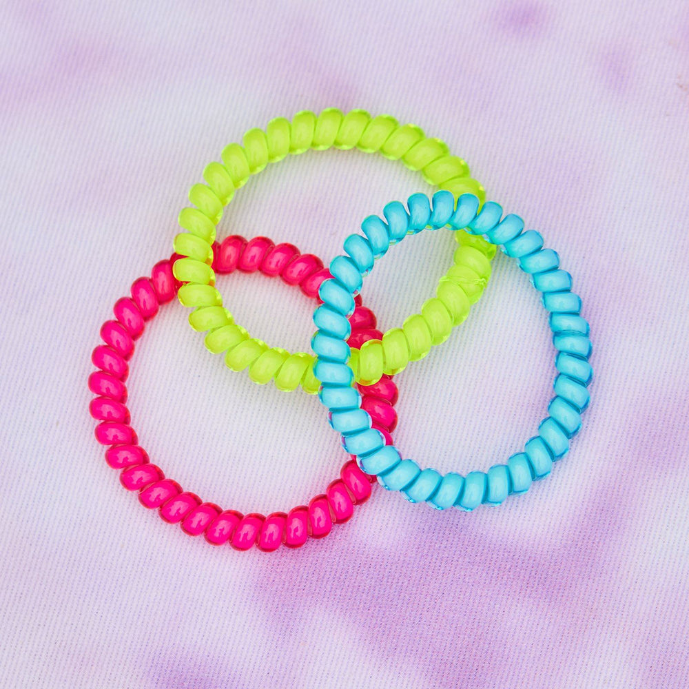 Neon Coil Scrunchies (Set of 3) 3
