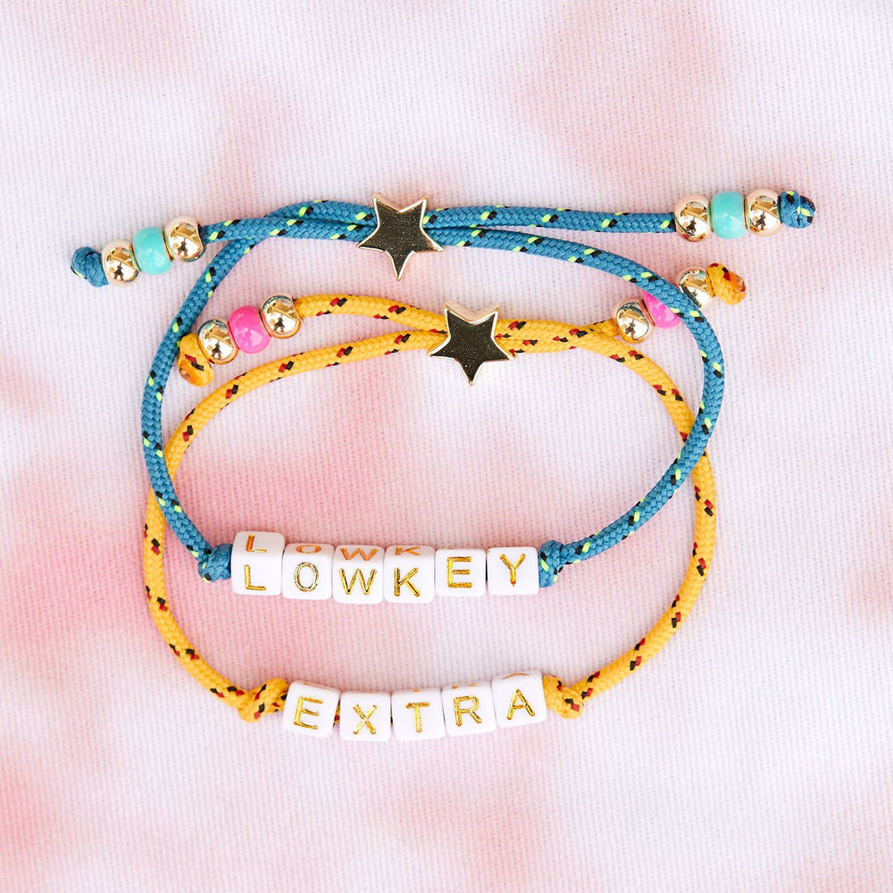 Beaded Daisy Flower Bracelet (rainbow - blue, red, orange, yellow, aqua,  gold)