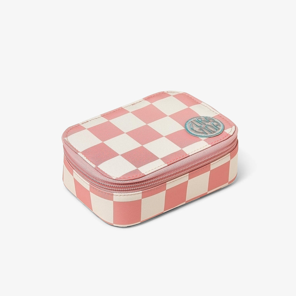 Pink Checkered Jewelry Case 1