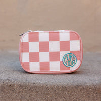 Pink Checkered Jewelry Case Gallery Thumbnail