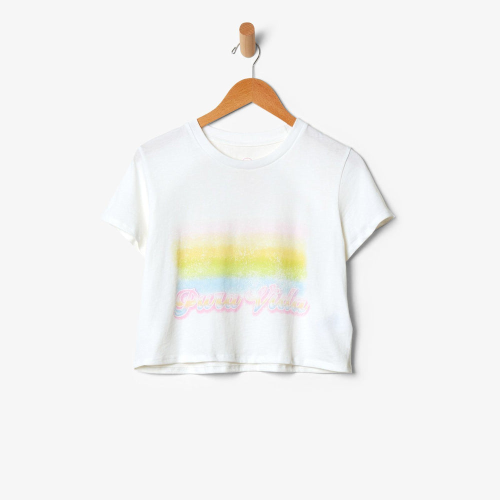 Pura Vida Rainbow Crop Tee 1