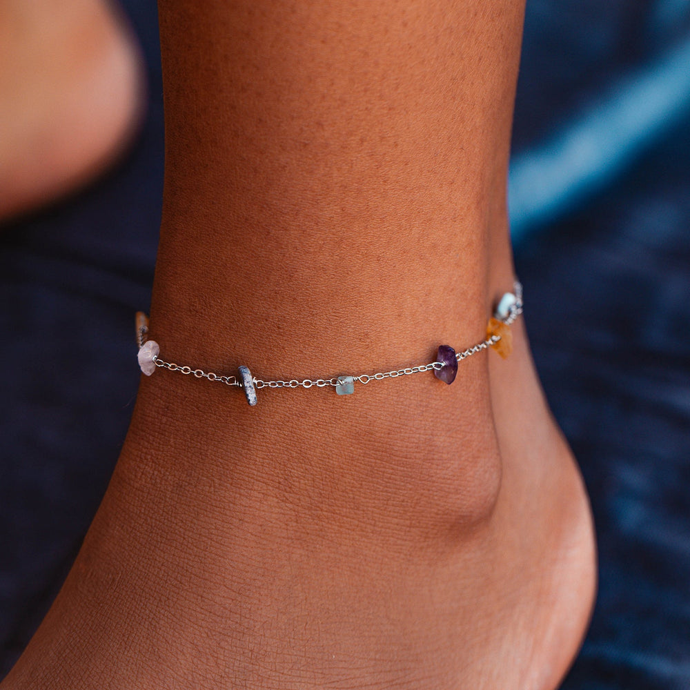 Rainbow Chip Chain Anklet 2