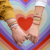 Rainbow Heart Band Ring Gallery Thumbnail