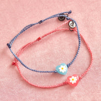 Daisy Heart Bead Charm Bracelet Gallery Thumbnail