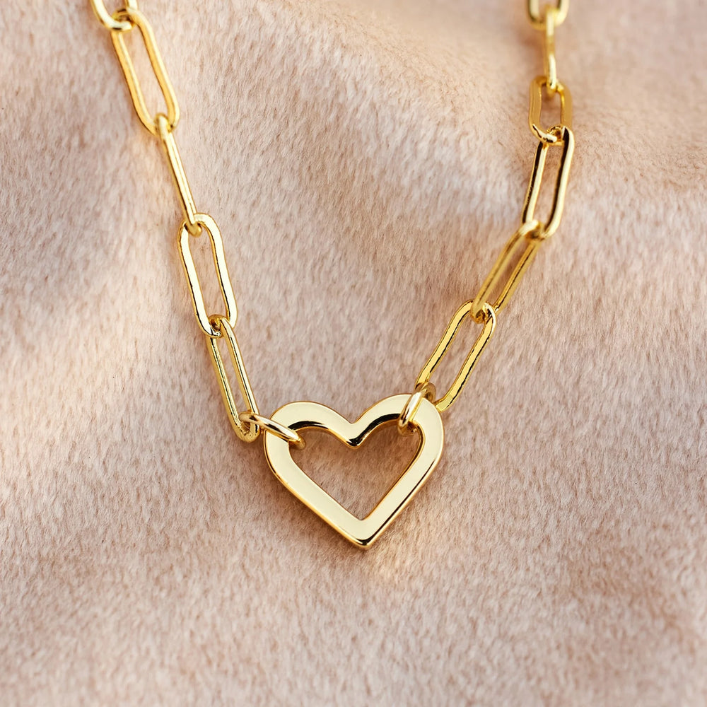 Open Heart Paperclip Chain Bracelet 6