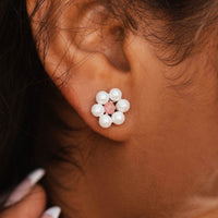 Bitty Pearl Flower Stud Earrings Gallery Thumbnail