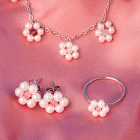 Bitty Pearl Flower Stud Earrings Gallery Thumbnail