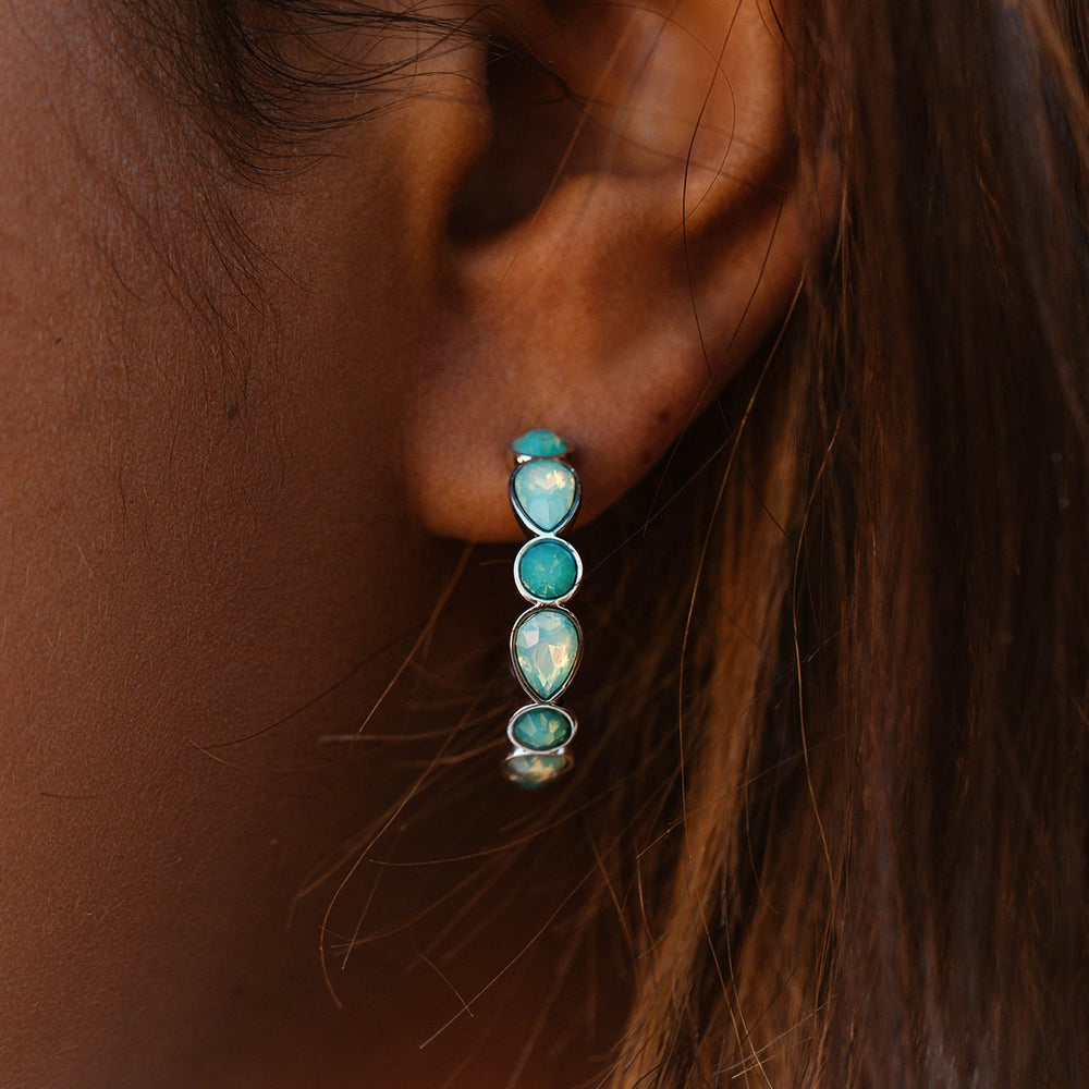 Delicate Gemstone Hoop Earrings 2