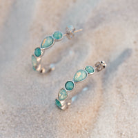 Delicate Gemstone Hoop Earrings Gallery Thumbnail