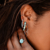 Delicate Gemstone Hoop Earrings Gallery Thumbnail