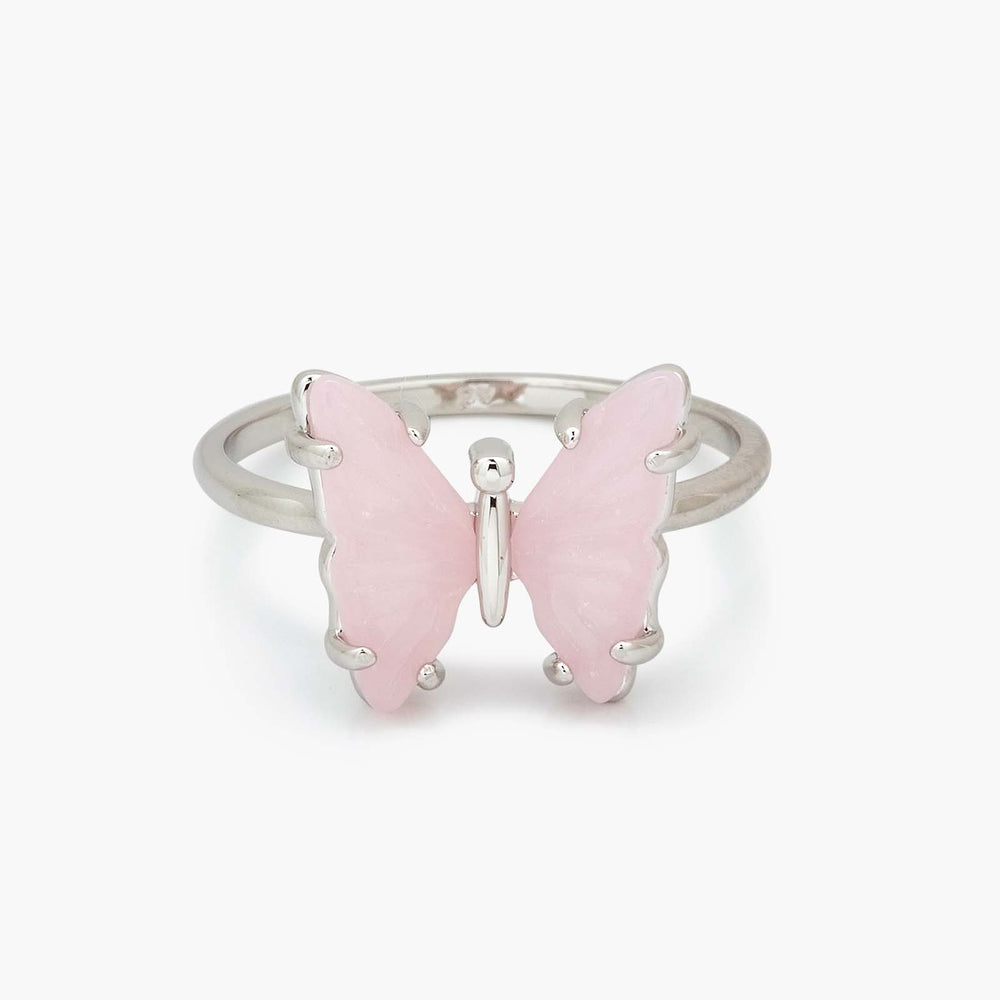 Engraved Stone Butterfly Ring 1