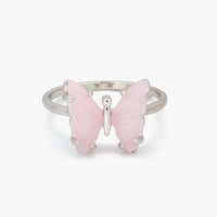 Engraved Stone Butterfly Ring