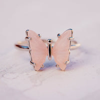 Engraved Stone Butterfly Ring Gallery Thumbnail