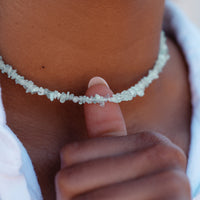 Aquamarine Gemstone Chip Choker Gallery Thumbnail