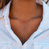 Mini Paperclip Lariat Necklace Gallery Thumbnail