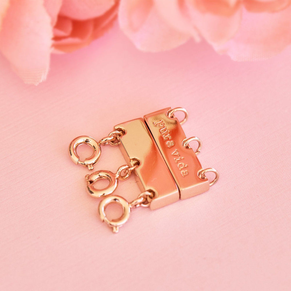 Magnetic Layered Necklace Clasps,4 Pieces 2 Size Slide Clasp Lock