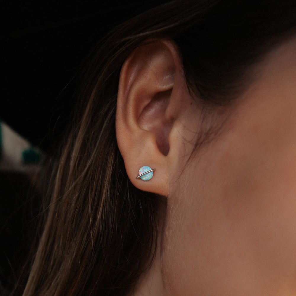 Opal Saturn Stud Earrings 12
