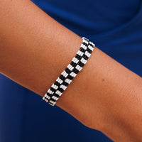 Woven Seed Bead Checkerboard Bracelet Gallery Thumbnail