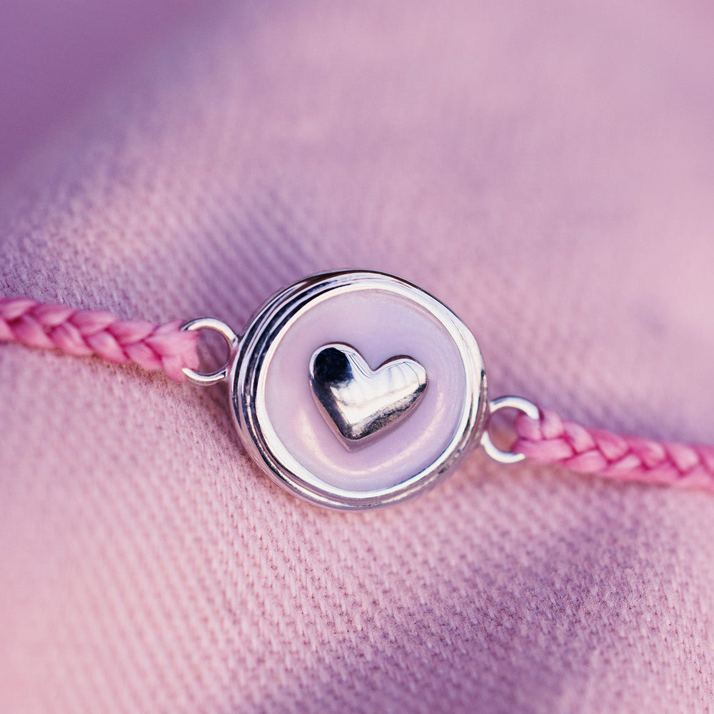 Pura Vida Ombre Heart Charm Bracelet Pink - Surfari