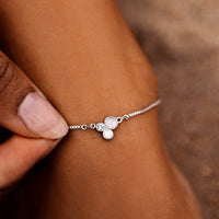 Delicate Three Stone Chain Anklet Gallery Thumbnail