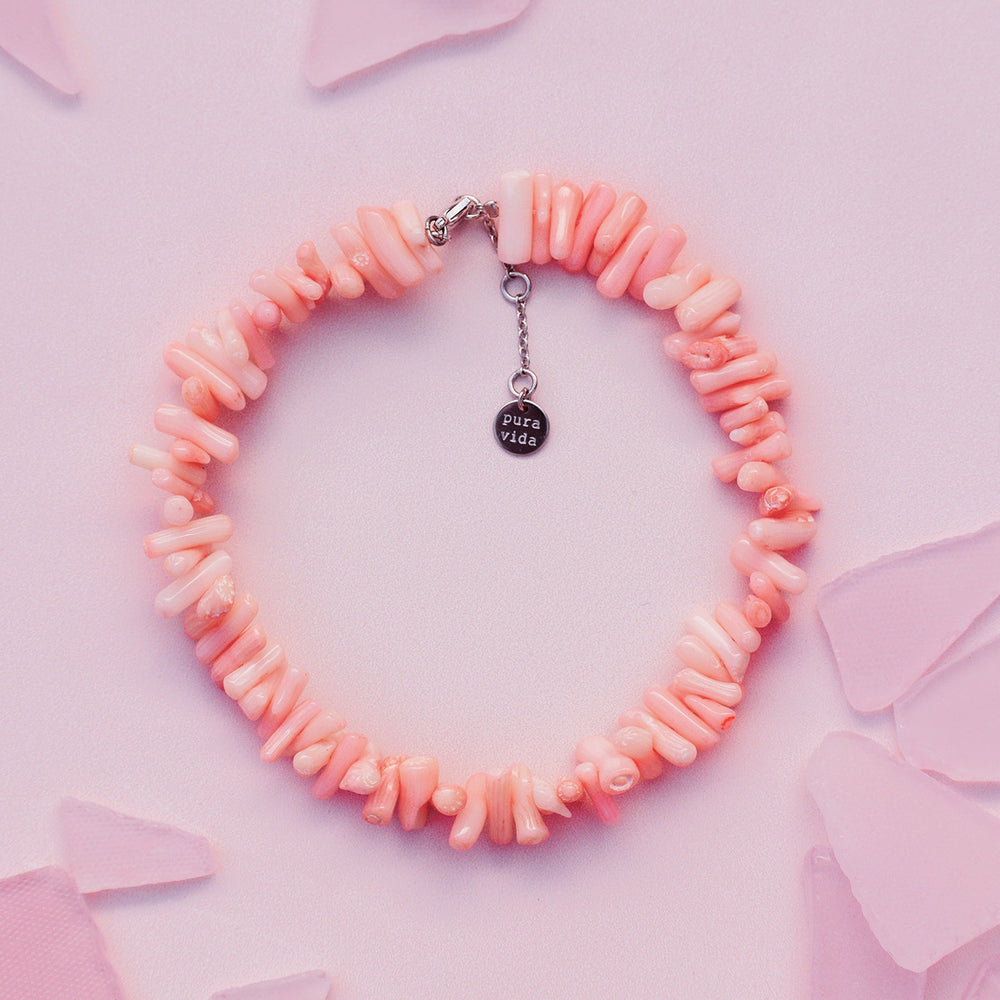 Pink Coral Chain Anklet 4