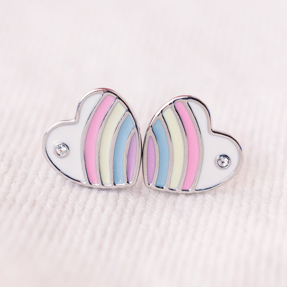 Pastel Vintage Heart Stud Earrings 4