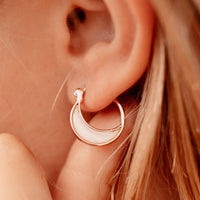 Opal Crescent Hoop Earrings Gallery Thumbnail