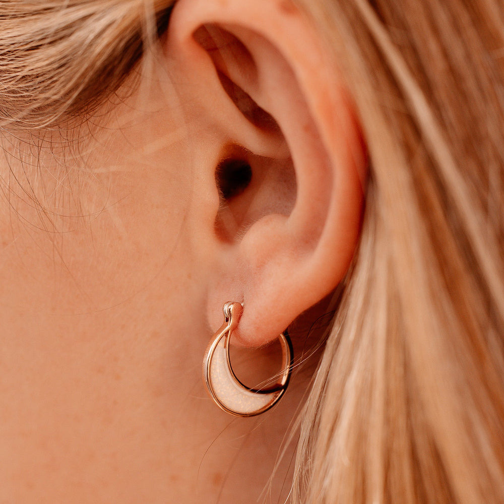 Opal Crescent Hoop Earrings 3
