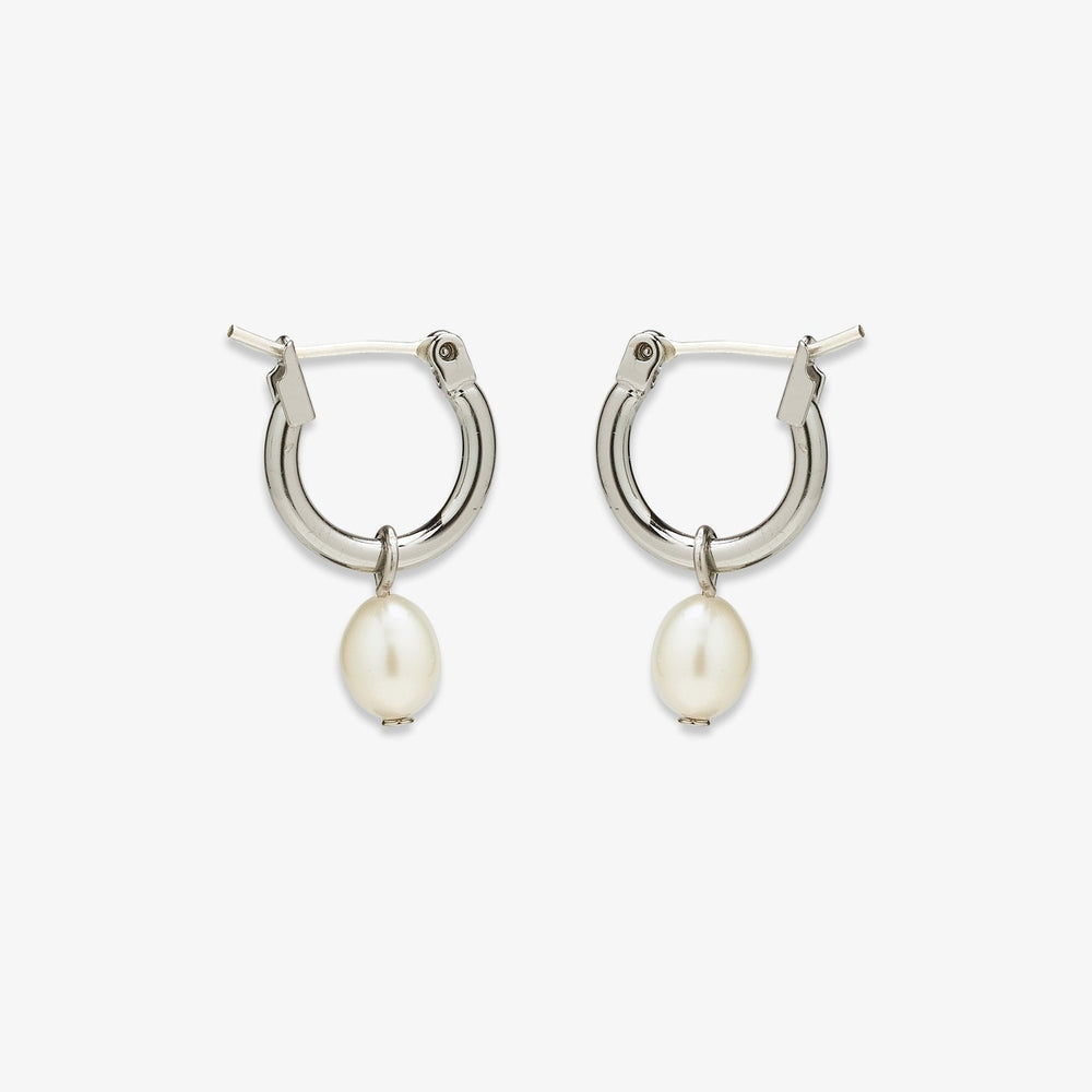 Drop Pearl Hoop Earrings 1