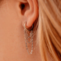 Draped Chain Hoop Earrings Gallery Thumbnail