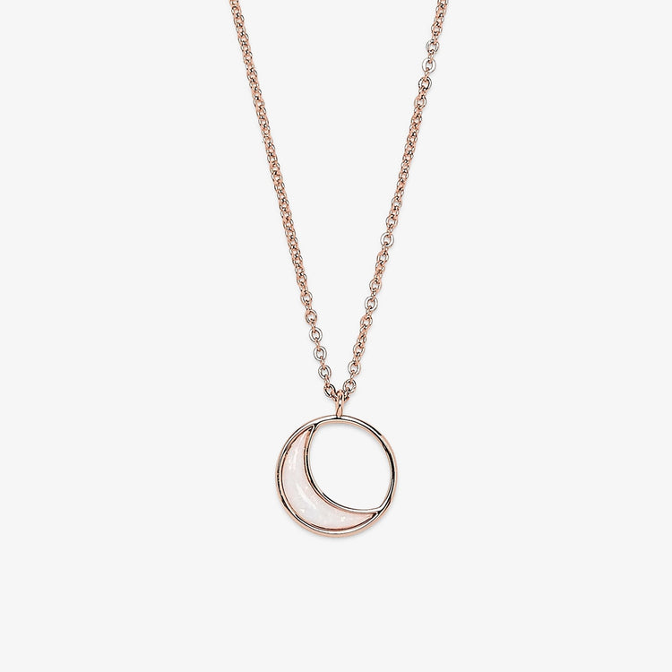 Opal Crescent Charm Necklace