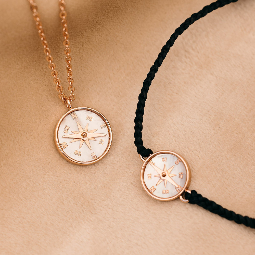 Mother of Pearl Compass Necklace 11