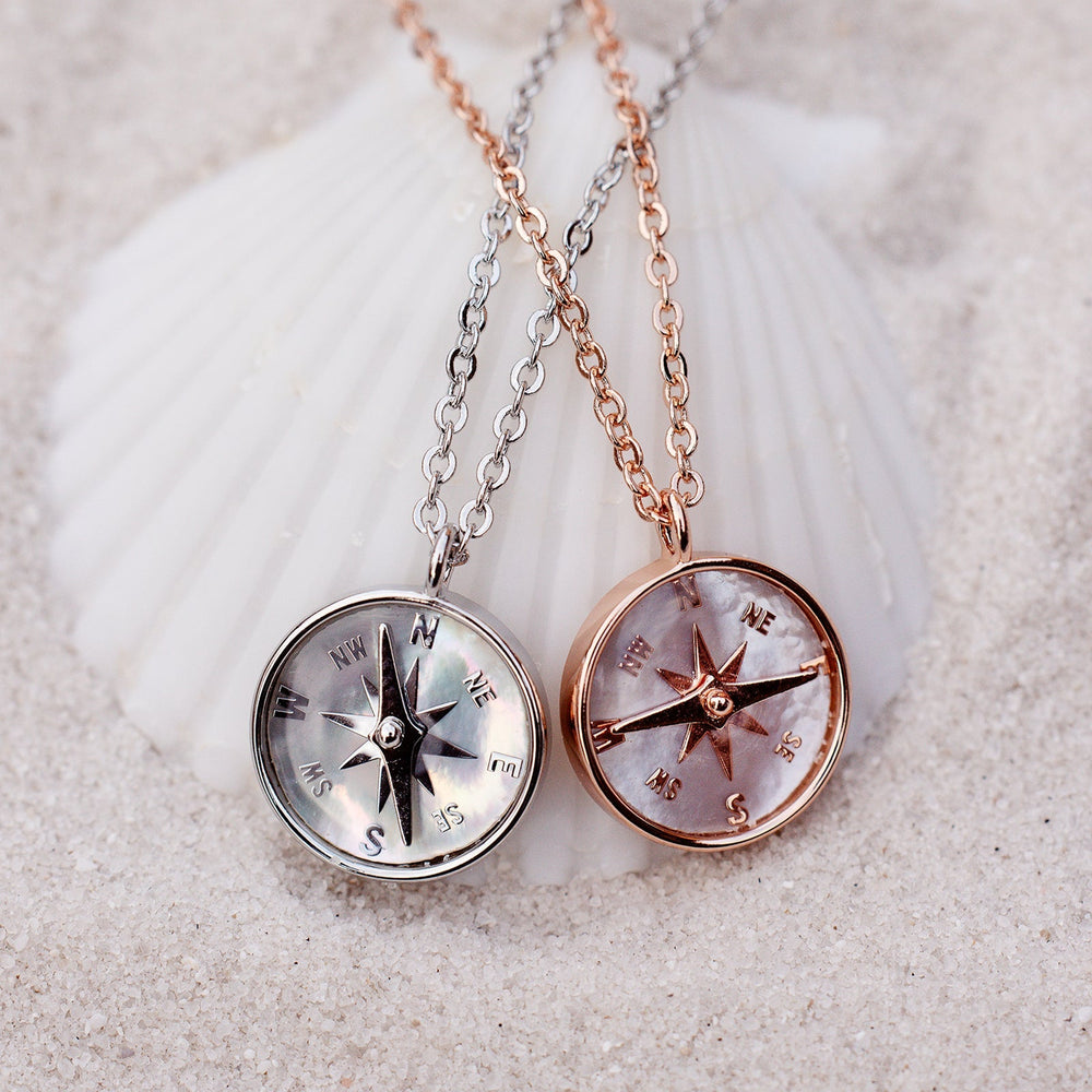 Mother of Pearl Compass Necklace 7