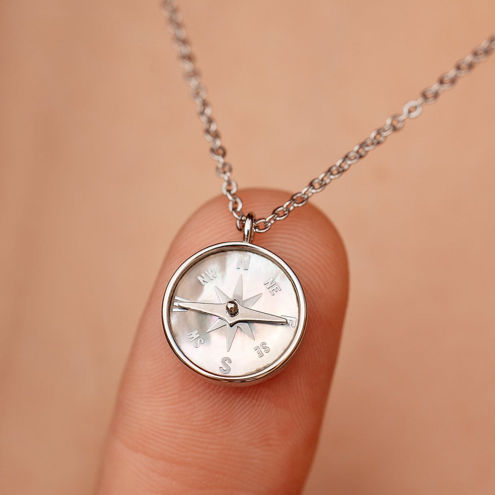 Mother of Pearl Compass Necklace 10