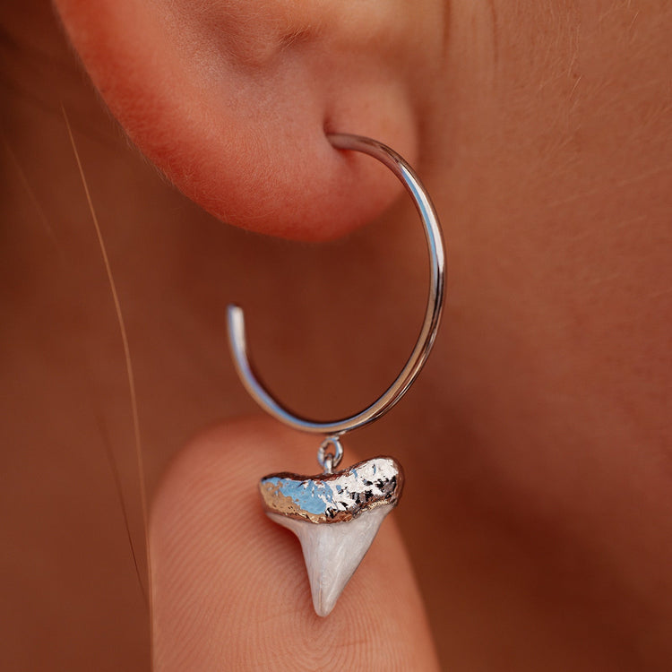 Shark Tooth Hoop Earrings