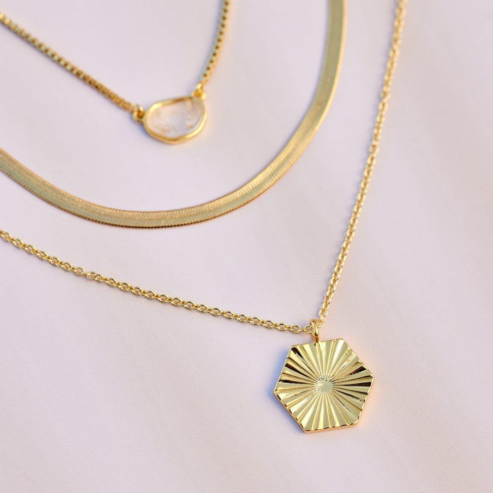 Honeycomb 3 in 1 Layered Quartz Necklace 6