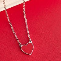 Enamel Heart Pendant Necklace Gallery Thumbnail