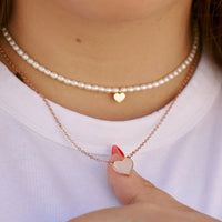 Mother of Pearl Heart Pendant Necklace Gallery Thumbnail