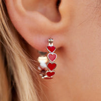 Love Hearts Hoop Earrings Gallery Thumbnail