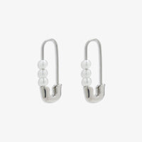 Pearl Safety Pin Earrings Gallery Thumbnail