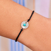 Gemstone Eye Coin Charm Bracelet Gallery Thumbnail