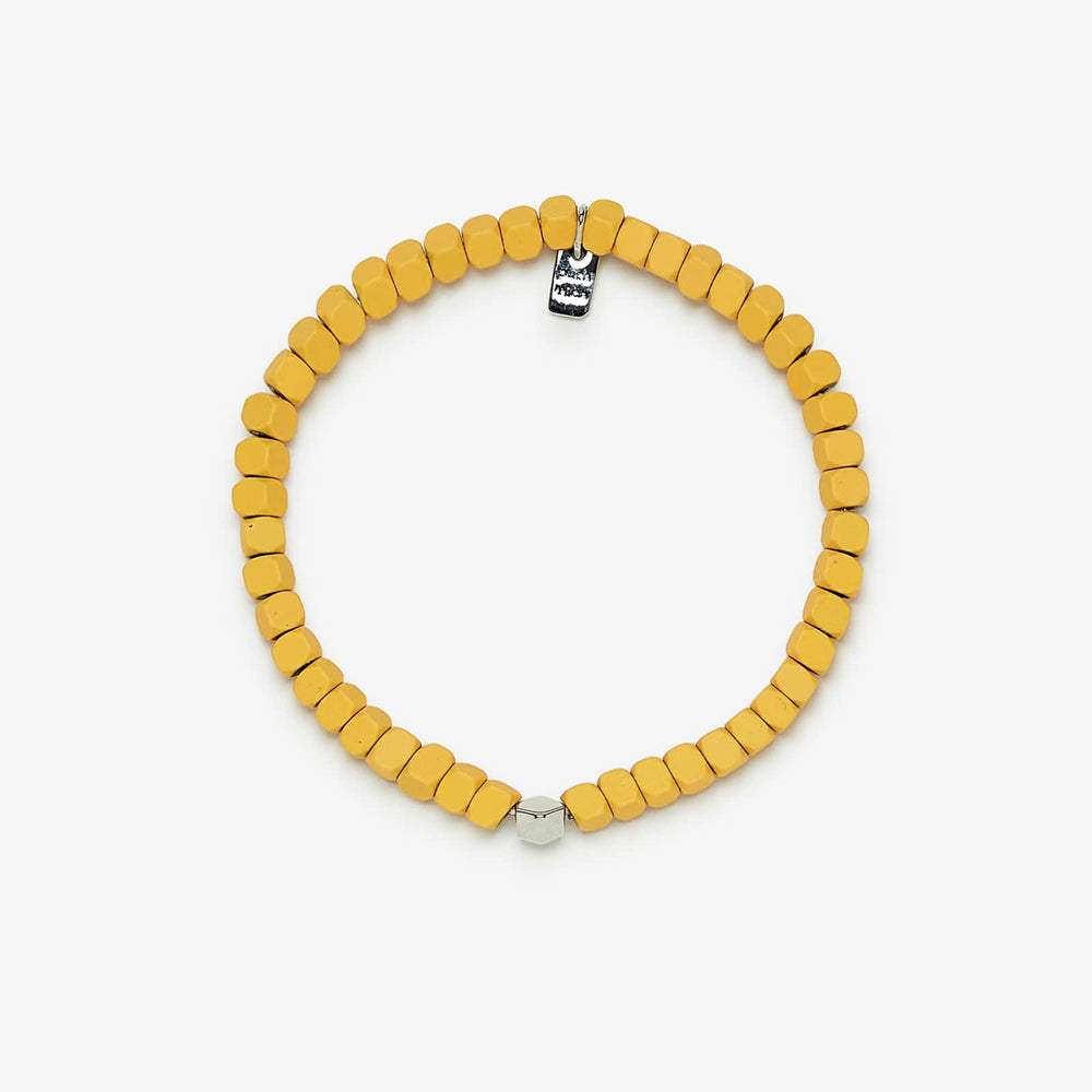 Yellow and Black Clay Bead Bracelet Stack -  Denmark