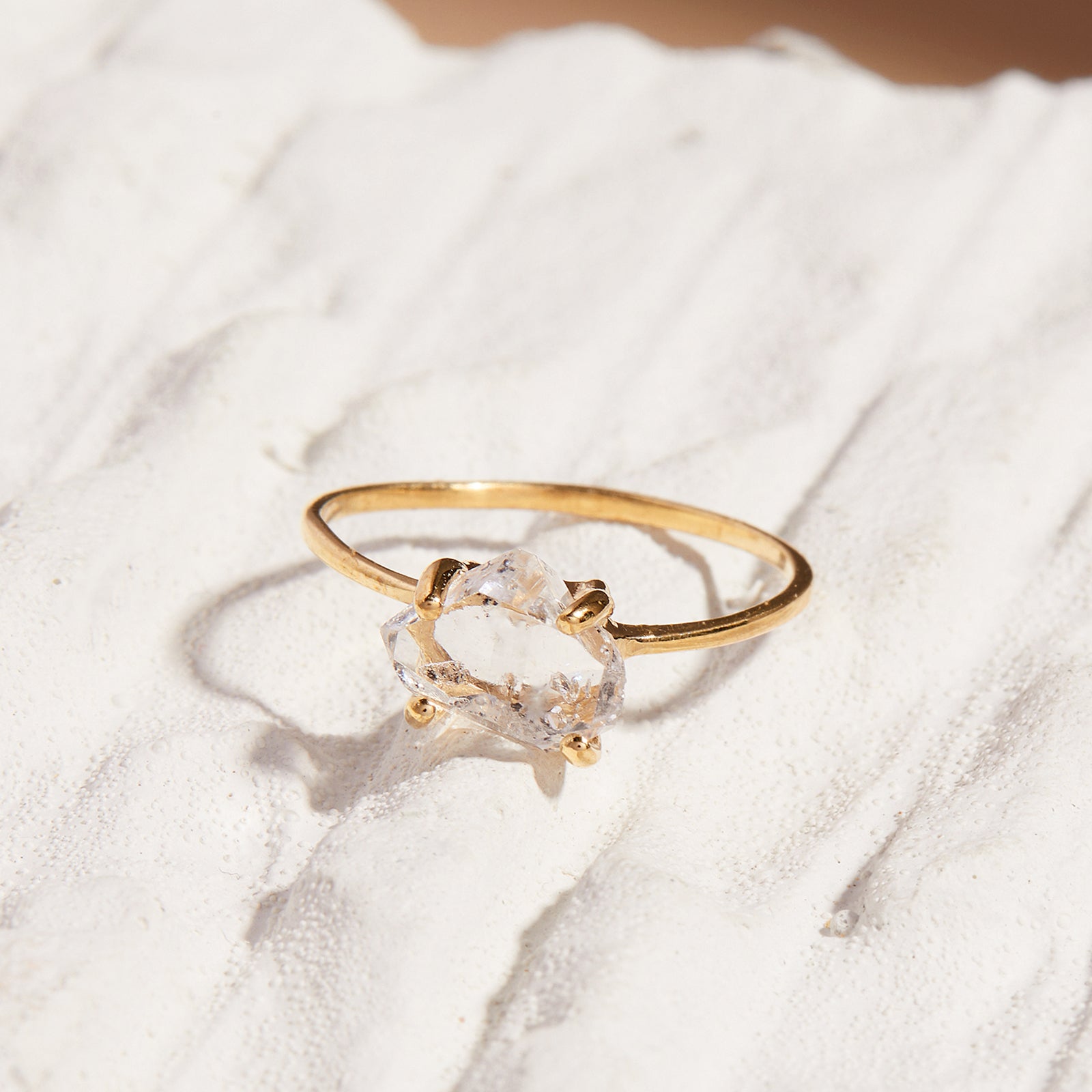 Herkimer diamond ring hot sale rose gold