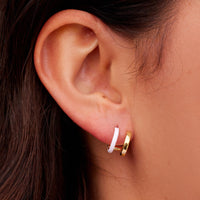 Double Hoop Huggie Earrings Gallery Thumbnail