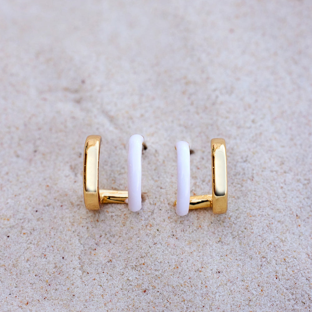 Double Hoop Huggie Earrings 11