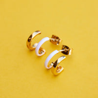 Double Hoop Huggie Earrings Gallery Thumbnail
