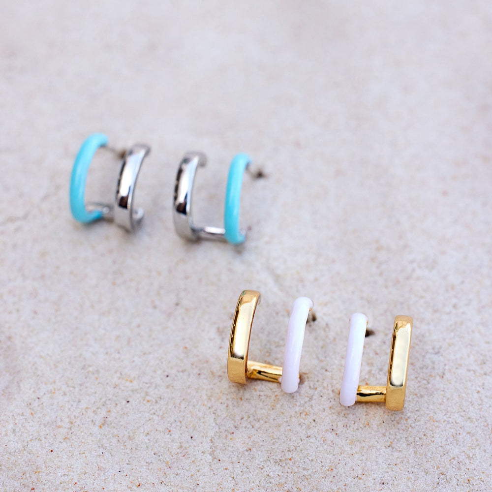 Double Hoop Huggie Earrings 5